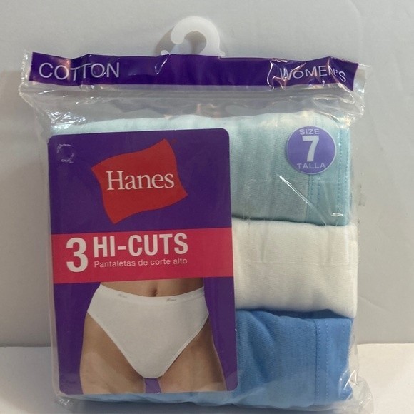 Hanes Hi Cut Underwear Panties Size 7 Women Cotton Blend Large - Picture 1 of 13